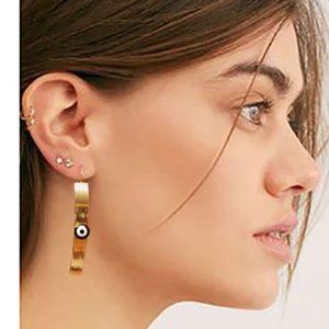 FP Jewelry 14K Gold Plated Earrings Evil Eye Bohemian Earrings